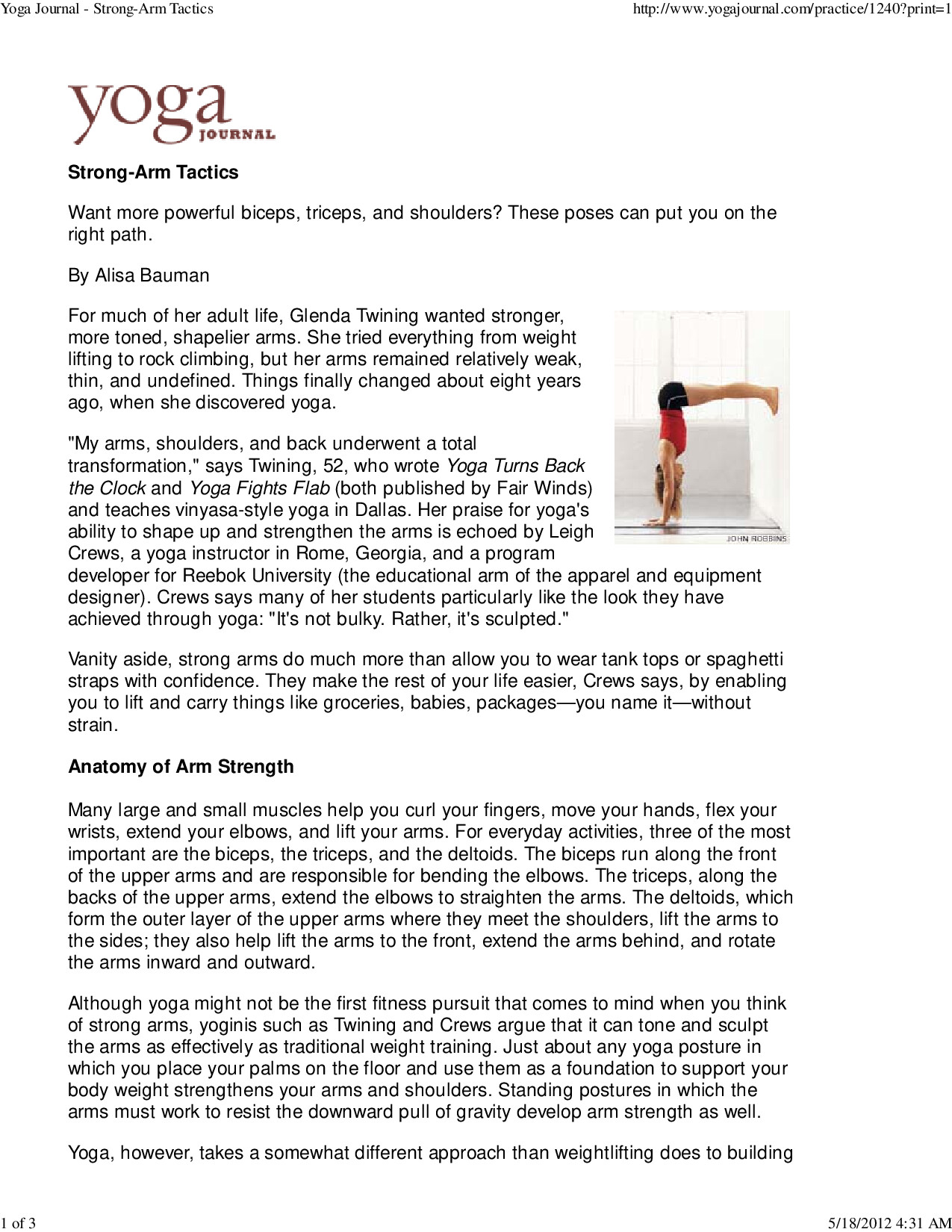YOGA JOURNAL   STRONG ARM TACTICS (1)
