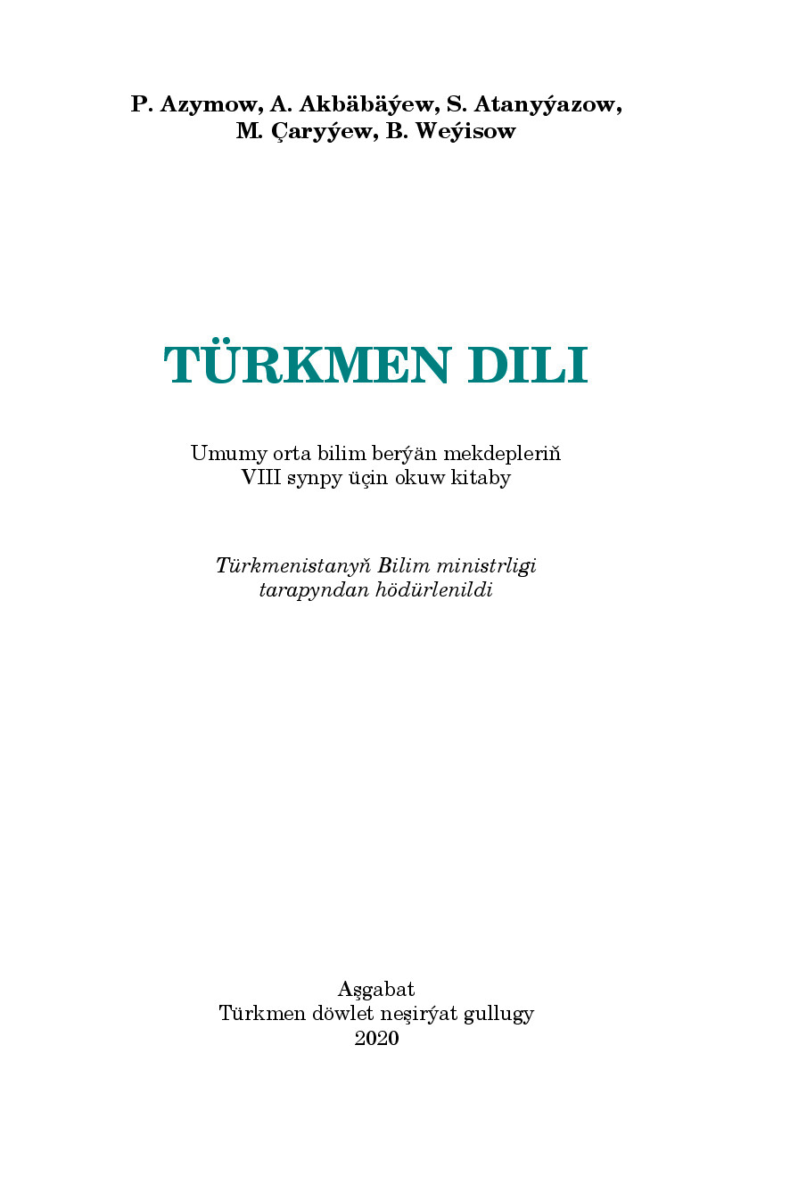 Turkmen Dili Viii Synp   2020