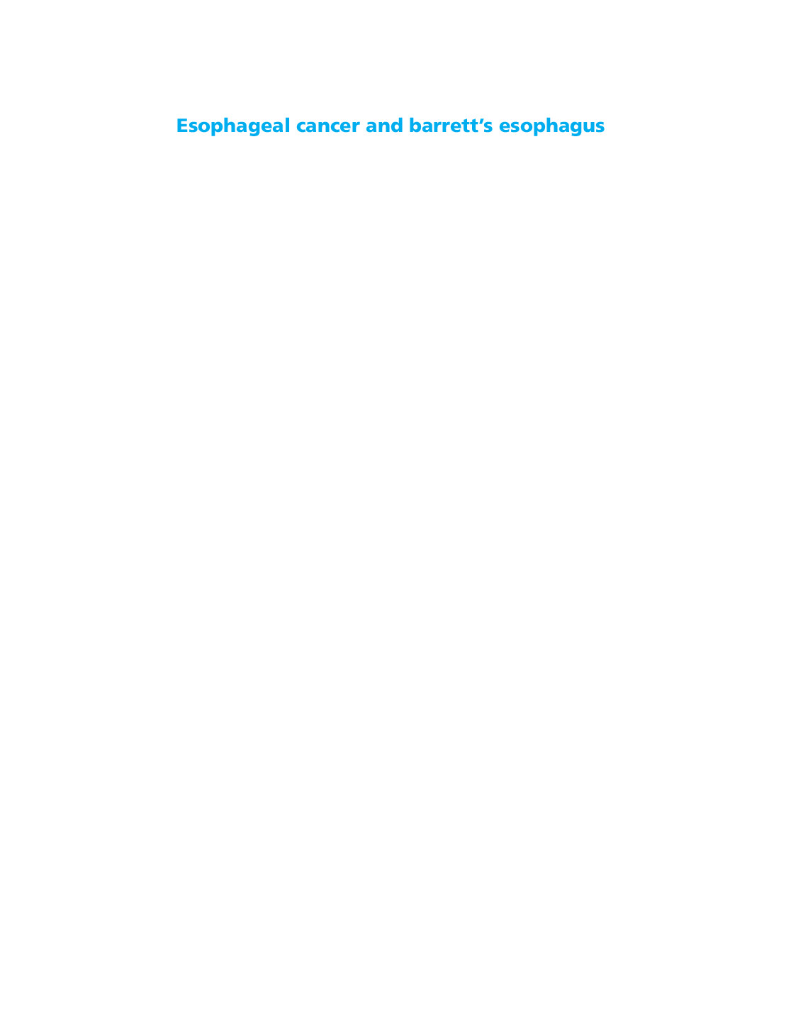 Esophageal Cancer And Barretts Esophagus