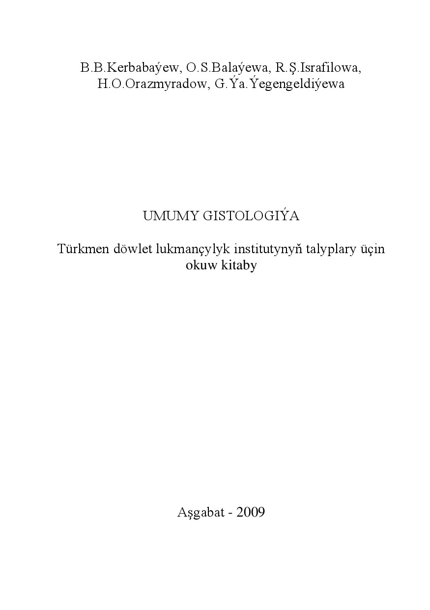 UMUMY GISTOLOGIÝA