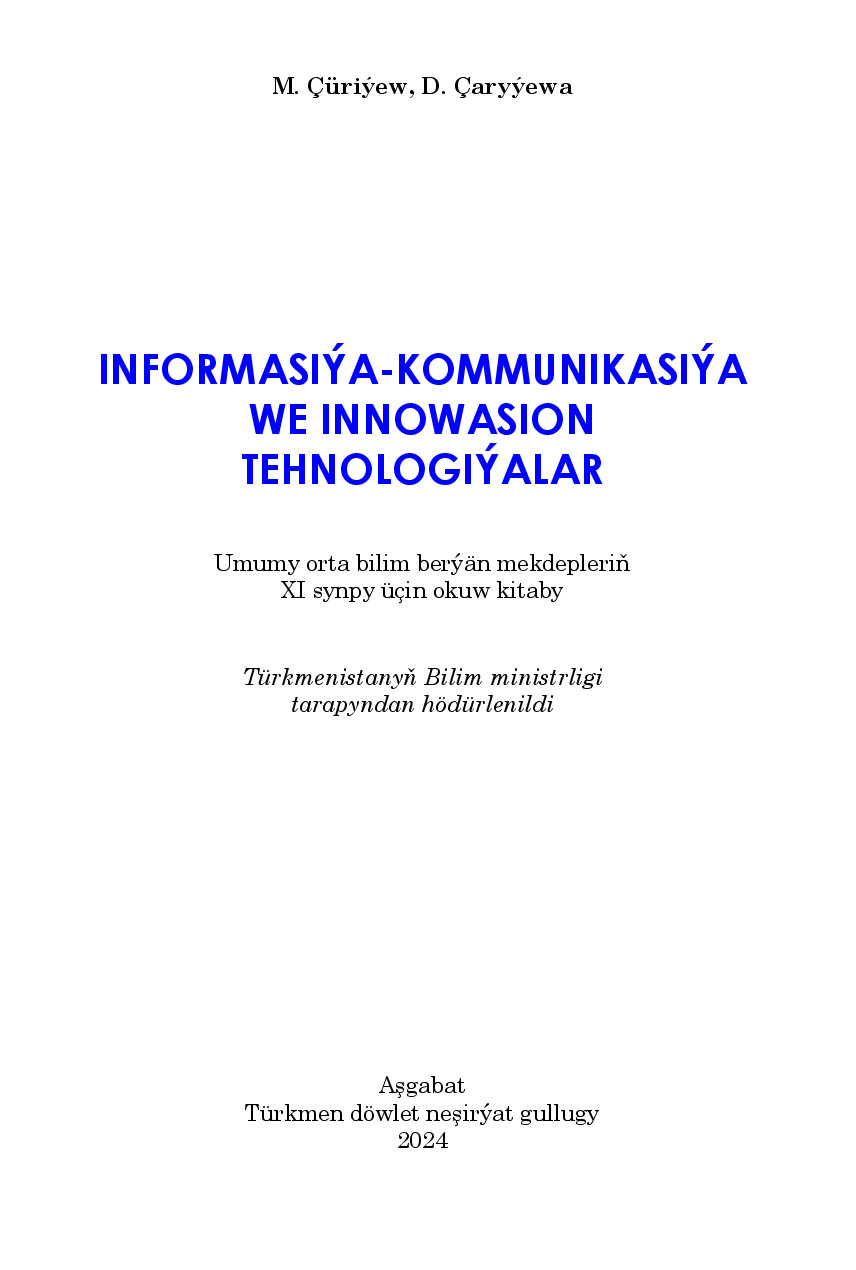 InformasiýA KommunikasiýA We Innowasion TehnologiýAlar хI Synp  2024