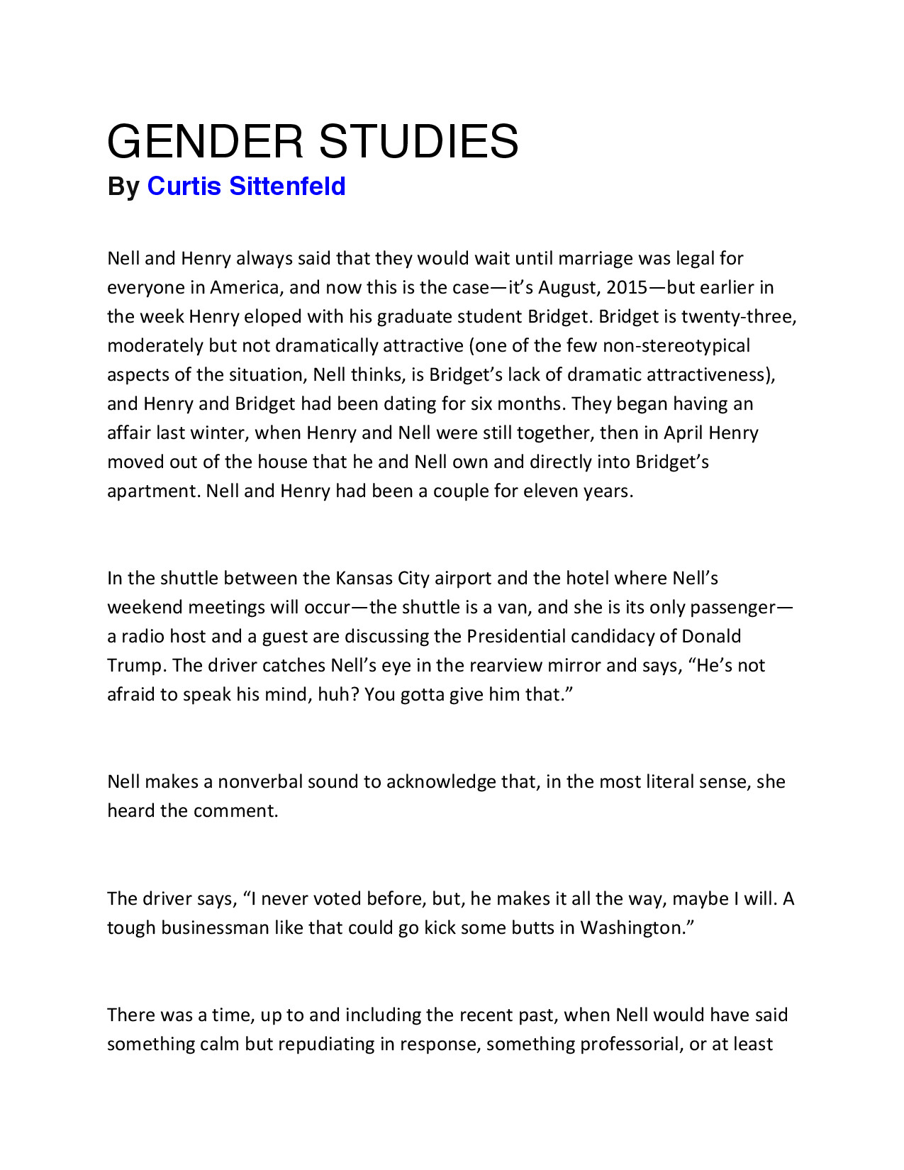 GENDER STUDIES
