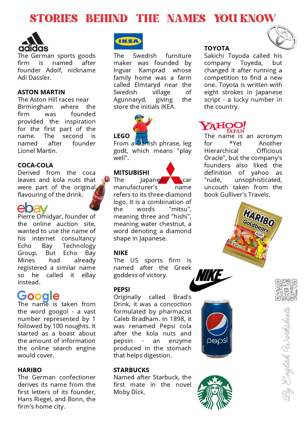 STORIES BEHIND THE NAMES YOU KNOW PDF