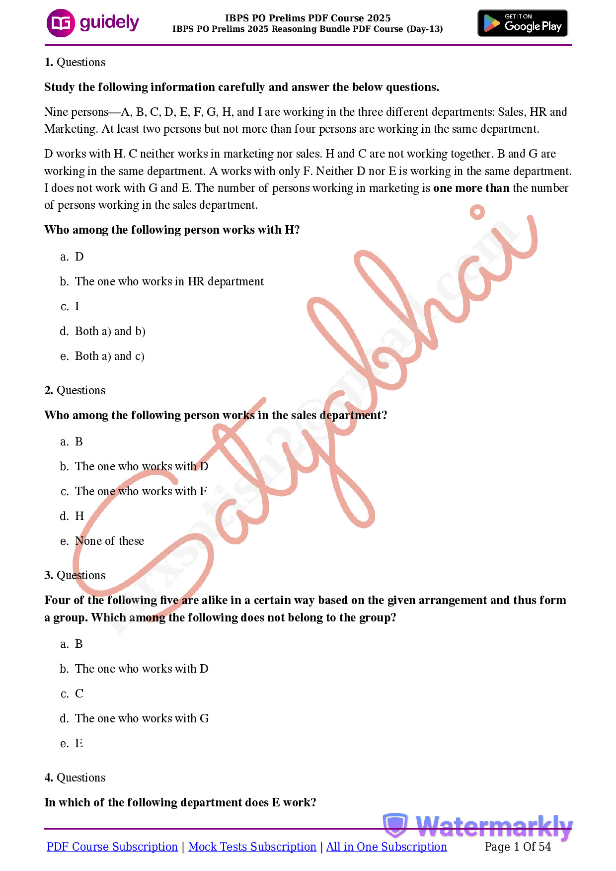IBPS PO PRE 2025DAY 13