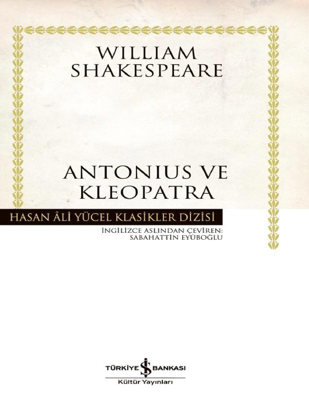 WILLIAM SHAKESPEARE   ANTONIUS VE KLEOPATRA