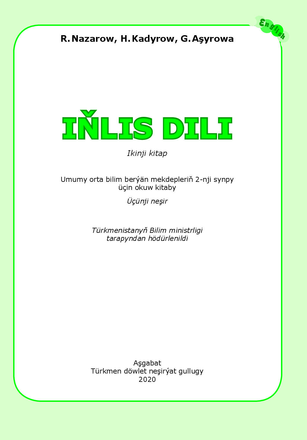 IňLis Dili Ii Kitap, Ii Synp   2020