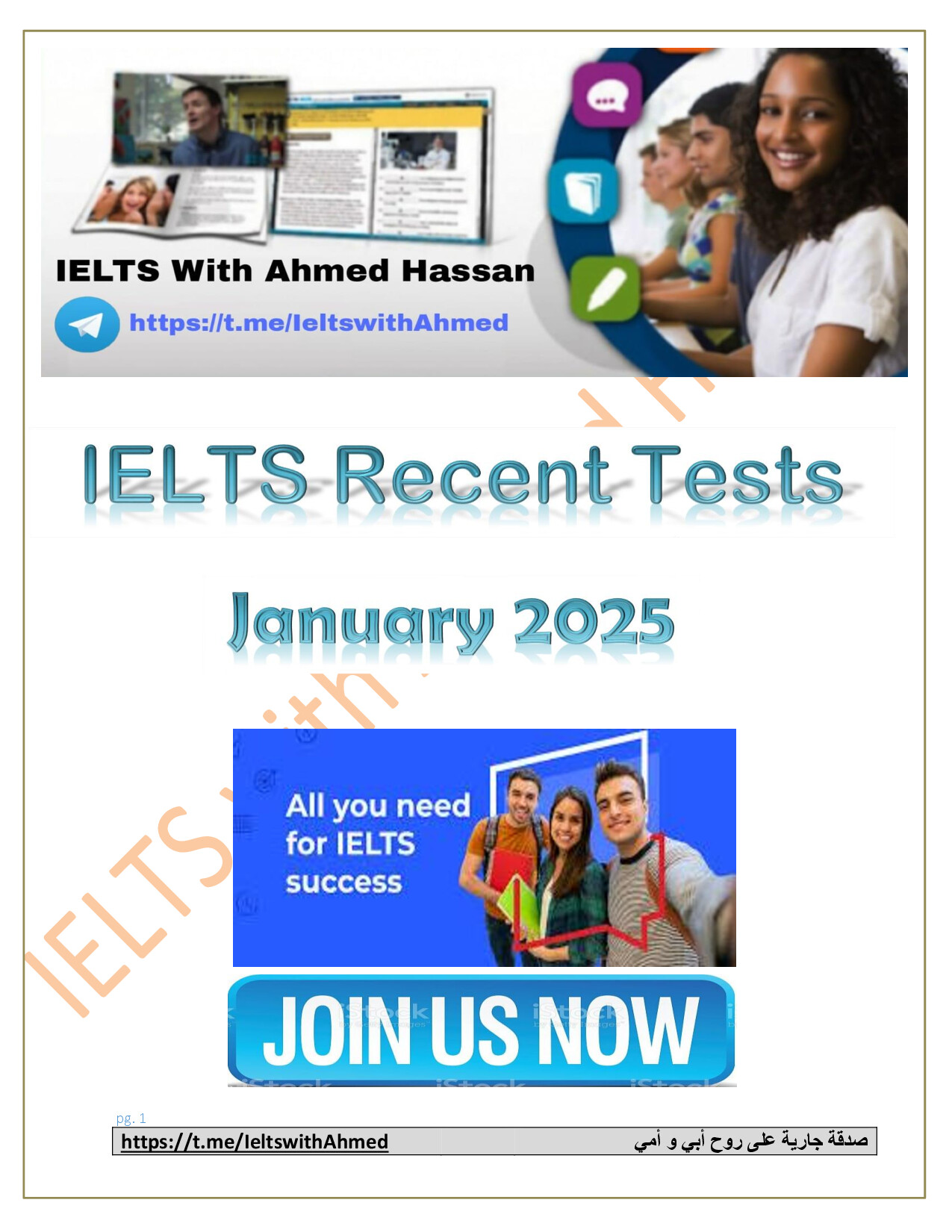 1   IELTS RECENT TESTS   JANUARY 2025