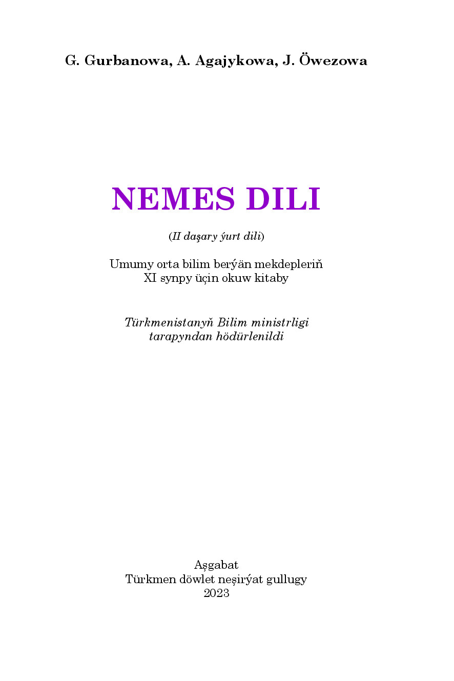 Nemes Dili (Ii DaşAry ýUrt Dili), хI Synp   2024