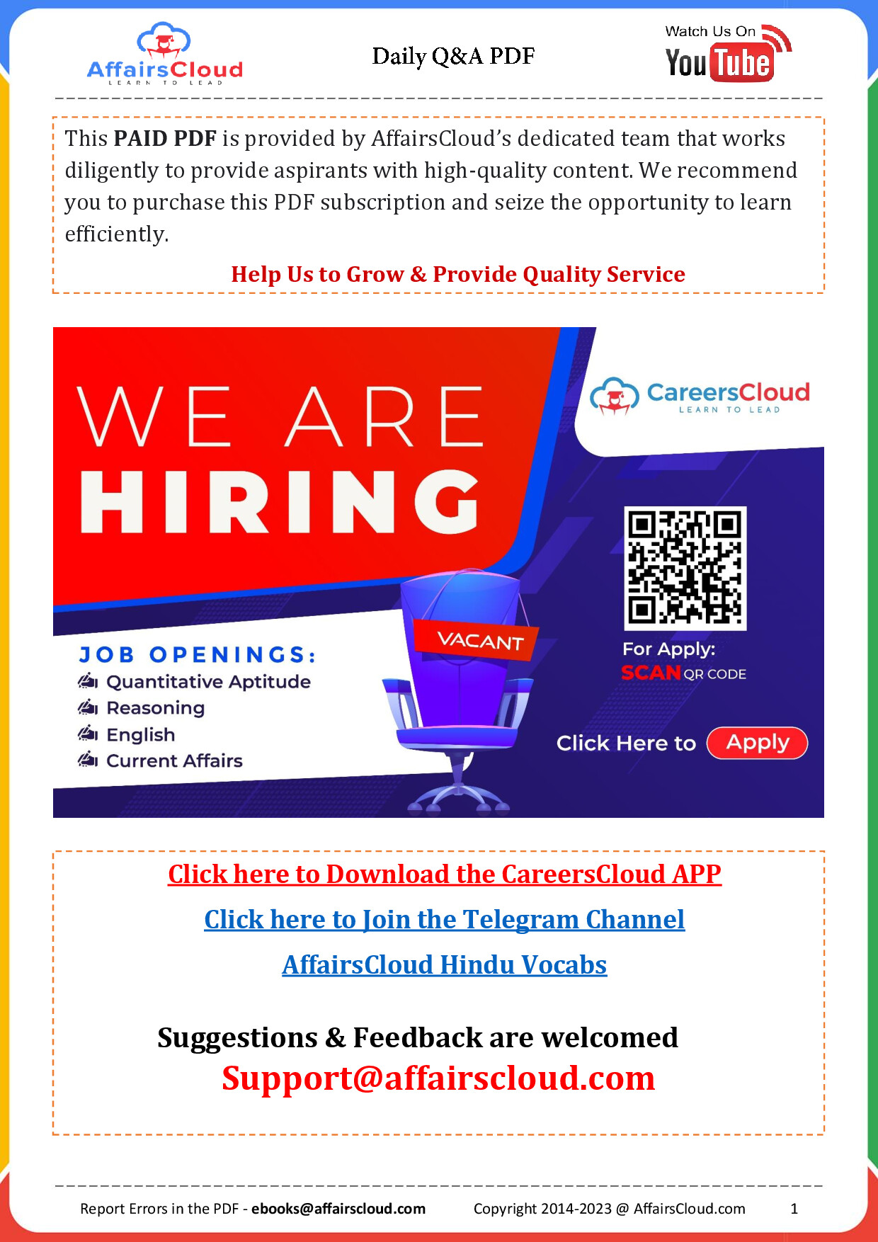 CURRENT AFFAIRS Q&A PDF DECEMBER 7 2023 BY AFFAIRSCLOUD 1