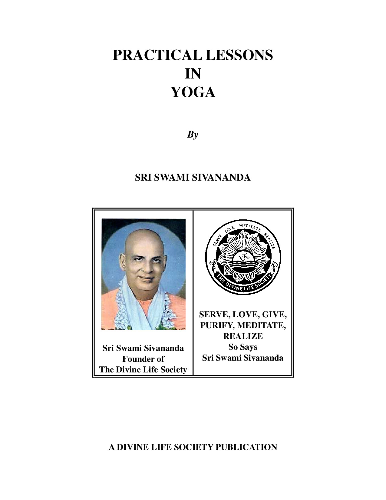 SWAMI SIVANANDA PRACTICAL LESSONS IN YOGA