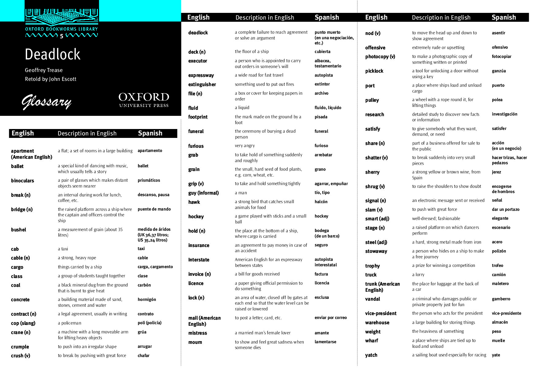 DEADLOCK GLOSSARY