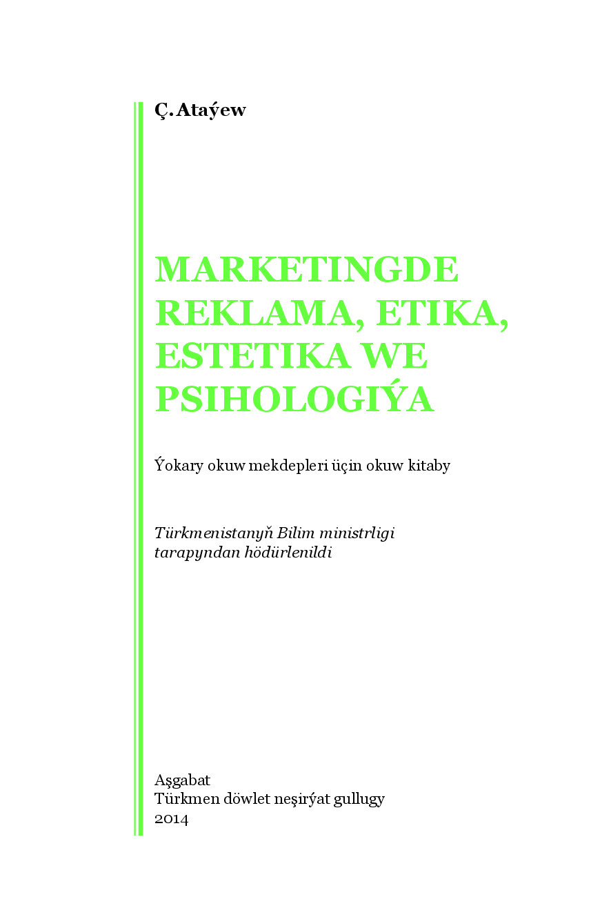 MARKETINGDE REKLAMA, ETIKA, ESTETIKA...