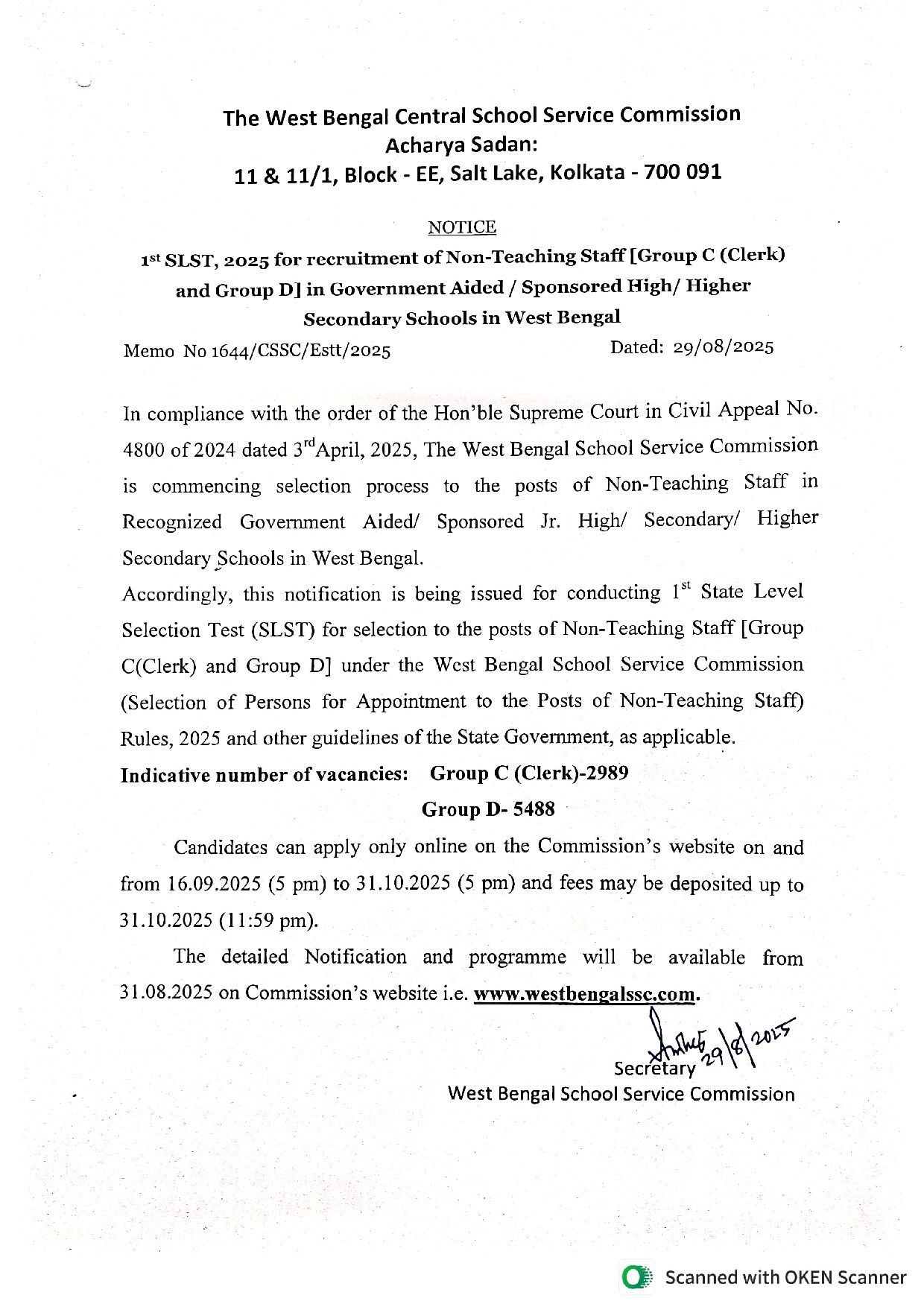 NOTICE GR C GR D ADV 29 AUGUST 2025
