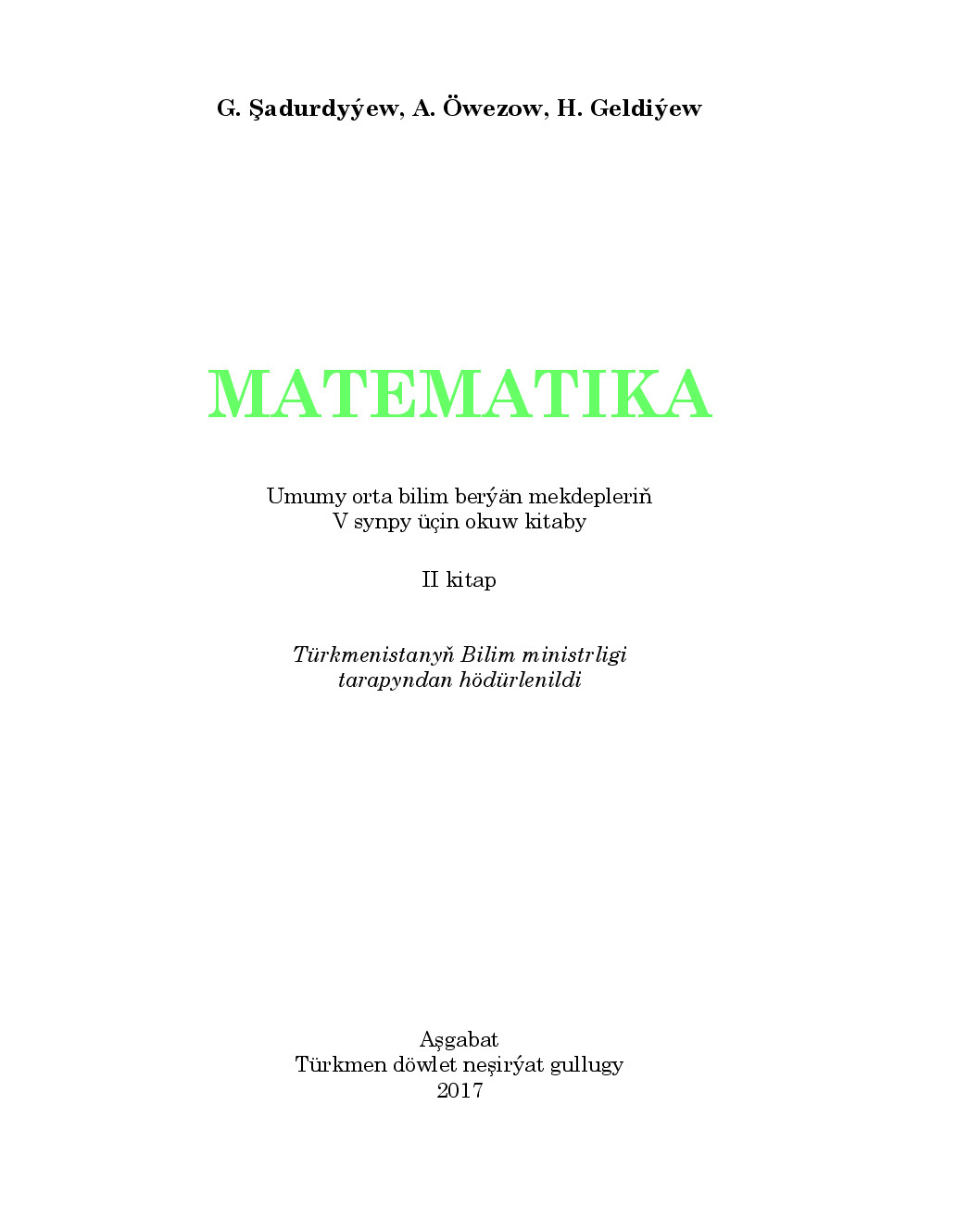 Matematika 5, II Kitap