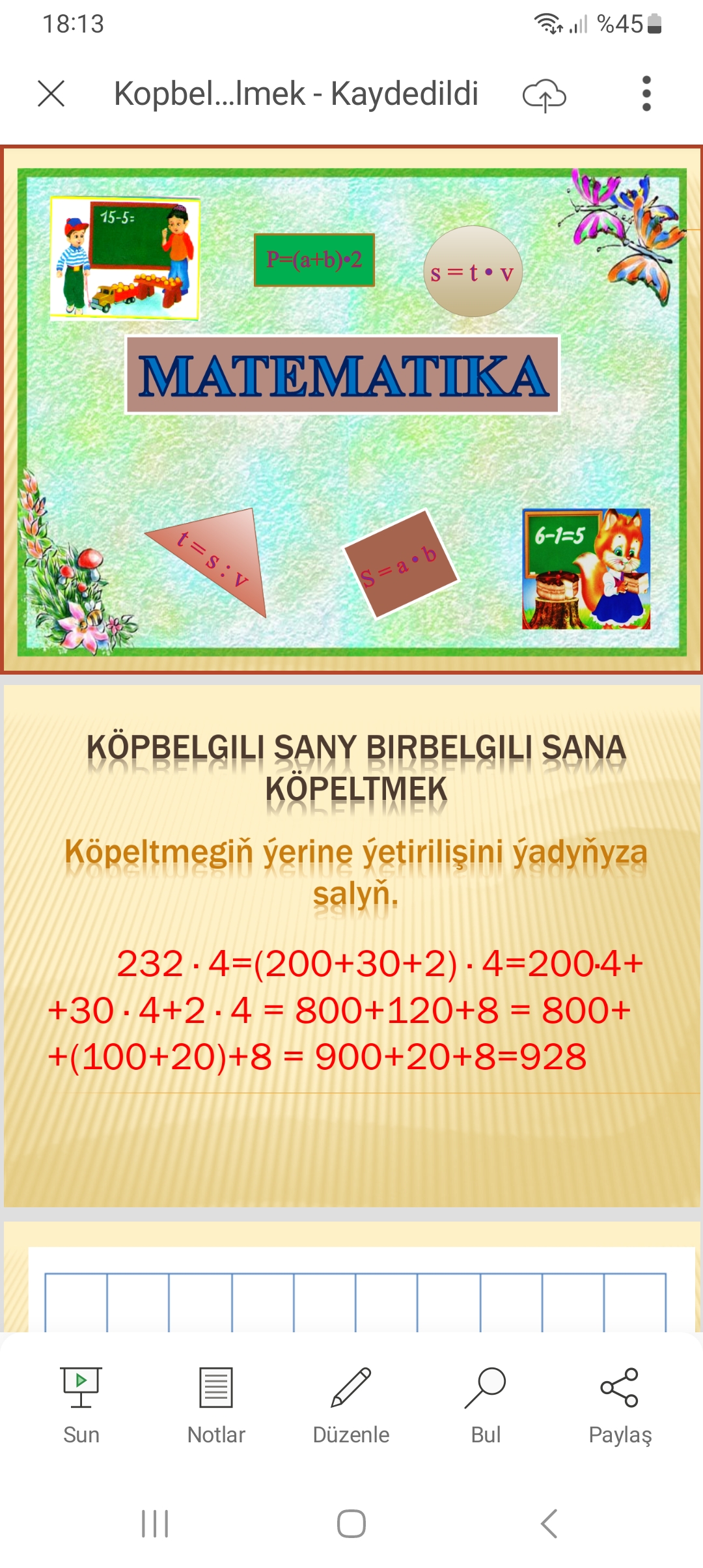 Kopbelgili sany birbelgili sana kopeltmek we bolmek