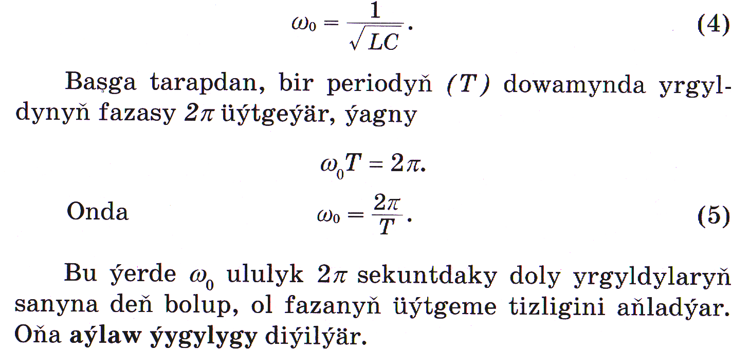 41.Yrgyldynyň ýygylygy,amplitudasy,peripdy we fazasy.