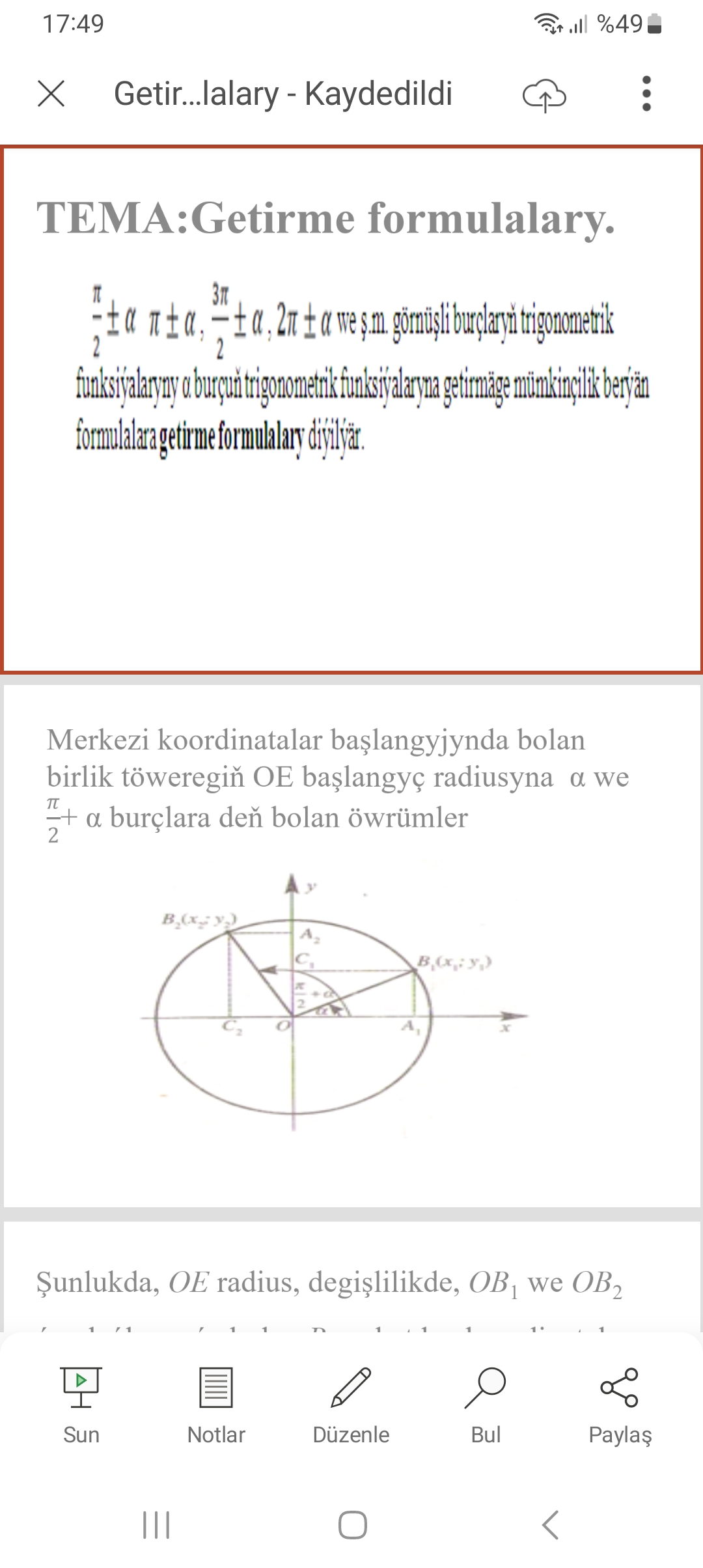 Getirme formulalary