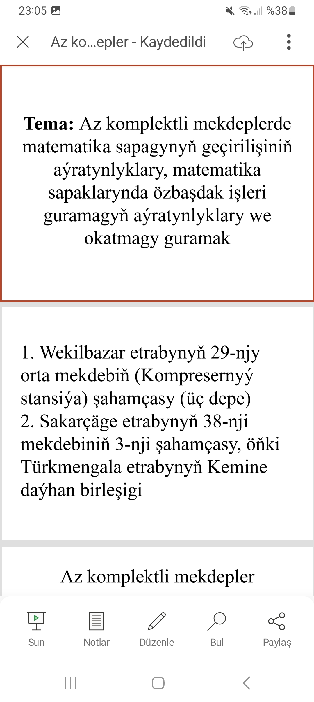 Az komplektli mekdepler