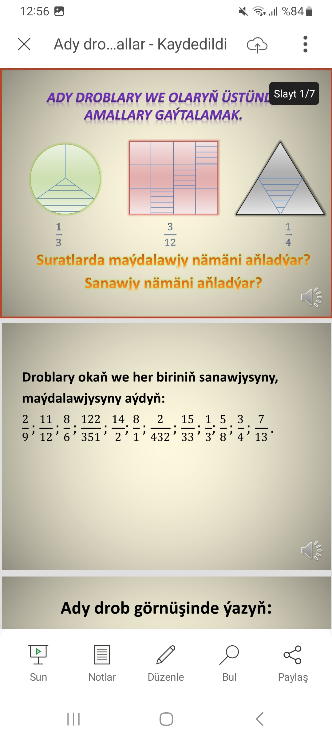 Ady droblar ustunde amallar